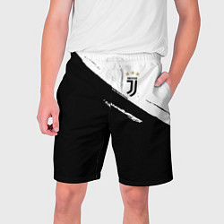 Шорты на шнурке мужские Juventus маленькое лого, цвет: 3D-принт