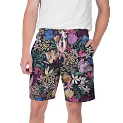 Шорты на шнурке мужские Цветы Летние В Цветущем Саду, цвет: 3D-принт