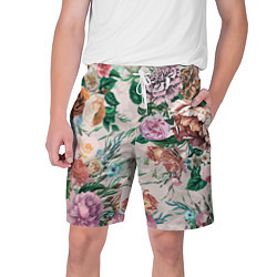 Шорты на шнурке мужские Color floral pattern Expressionism Summer, цвет: 3D-принт