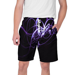 Шорты на шнурке мужские Неоновый узор - Фиолетовый, цвет: 3D-принт