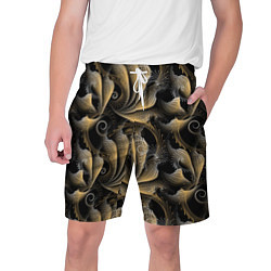 Шорты на шнурке мужские Золотистые абстрактные узоры, цвет: 3D-принт