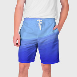 Шорты на шнурке мужские Blue abstract pattern, цвет: 3D-принт