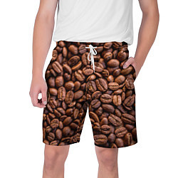 Шорты на шнурке мужские Зерна жареного кофе, цвет: 3D-принт