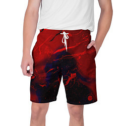 Мужские шорты Абстрактная краски и фигура - Красный