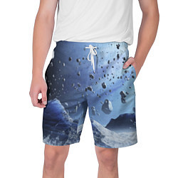 Шорты на шнурке мужские Космический пейзаж с ледяными скалами, цвет: 3D-принт