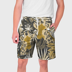 Шорты на шнурке мужские Жирафы в тропиках, цвет: 3D-принт