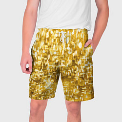 Шорты на шнурке мужские Абстрактное множество золотых огней - Яркожёлтый, цвет: 3D-принт