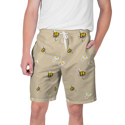 Мужские шорты Цветы Ромашки и Пчёлы