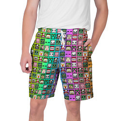 Шорты на шнурке мужские Minecraft characters neon, цвет: 3D-принт