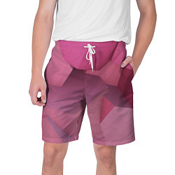 Шорты на шнурке мужские Розовые геометрические фигуры, цвет: 3D-принт