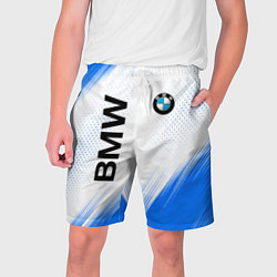 Шорты на шнурке мужские Bmw синяя текстура, цвет: 3D-принт