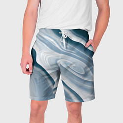 Шорты на шнурке мужские Сине-белые разводы краски, цвет: 3D-принт