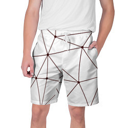 Шорты на шнурке мужские Геометрические линии на белом фоне, цвет: 3D-принт