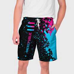 Шорты на шнурке мужские OneRepublic - neon gradient: по-вертикали, цвет: 3D-принт