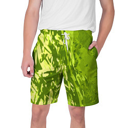 Шорты на шнурке мужские Зеленый абстрактный камуфляж, цвет: 3D-принт