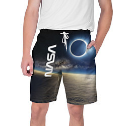 Шорты на шнурке мужские Солнечное затмение в открытом космосе, цвет: 3D-принт