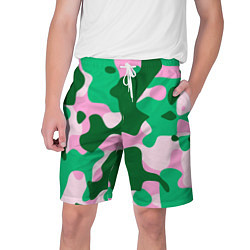 Мужские шорты Абстрактные зелёно-розовые пятна