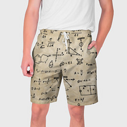 Мужские шорты Научные формулы на старой бумаге