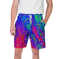 Шорты на шнурке мужские Разноцветная импрессивная композиция, цвет: 3D-принт