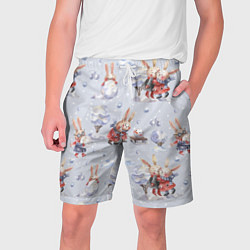 Шорты на шнурке мужские Поиграем в снежки, цвет: 3D-принт