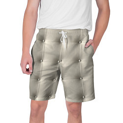 Шорты на шнурке мужские Стёганая кожа - квадрат, цвет: 3D-принт