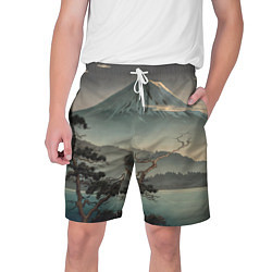 Шорты на шнурке мужские Великий вулкан Фудзияма, цвет: 3D-принт