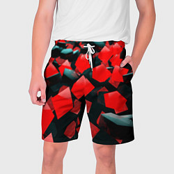 Шорты на шнурке мужские Черно красные кубы, цвет: 3D-принт