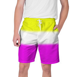 Шорты на шнурке мужские Трехцветный размытый фон, цвет: 3D-принт