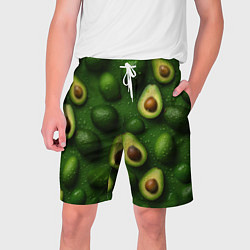 Шорты на шнурке мужские Сочная текстура из авокадо, цвет: 3D-принт
