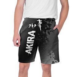 Шорты на шнурке мужские Akira glitch на темном фоне: по-вертикали, цвет: 3D-принт