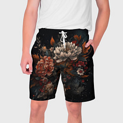 Мужские шорты Хризантемы: арт нейросети в стиле японской татуиро