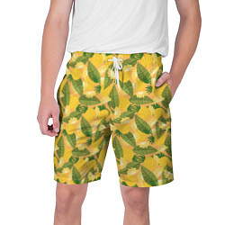 Шорты на шнурке мужские Летний паттерн с ананасами, цвет: 3D-принт