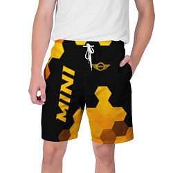 Шорты на шнурке мужские Mini - gold gradient: надпись, символ, цвет: 3D-принт