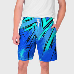Шорты на шнурке мужские Sport uniform - синие брызки, цвет: 3D-принт