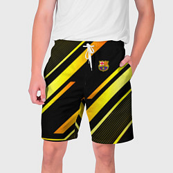 Шорты на шнурке мужские ФК Барселона эмблема, цвет: 3D-принт