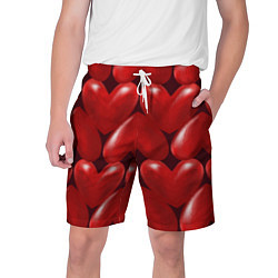 Шорты на шнурке мужские Red hearts, цвет: 3D-принт