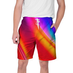 Шорты на шнурке мужские Неоновая радуга, цвет: 3D-принт