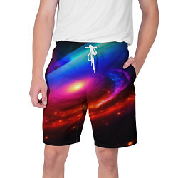 Шорты на шнурке мужские Неоновая галактика, цвет: 3D-принт