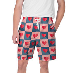 Шорты на шнурке мужские Pettern hearts, цвет: 3D-принт