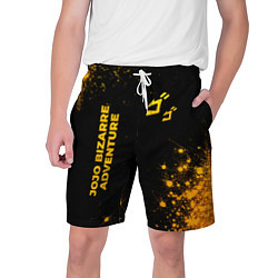 Шорты на шнурке мужские JoJo Bizarre Adventure - gold gradient: надпись, с, цвет: 3D-принт
