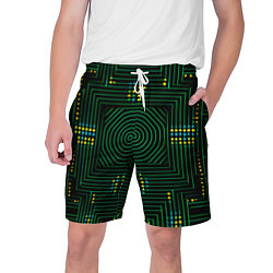 Шорты на шнурке мужские Зелёная электросхема, цвет: 3D-принт