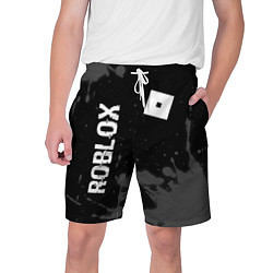 Шорты на шнурке мужские Roblox glitch на темном фоне: надпись, символ, цвет: 3D-принт