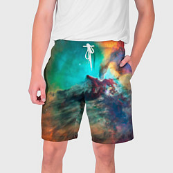 Шорты на шнурке мужские Аморфный цветастый космос, цвет: 3D-принт