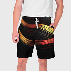 Шорты на шнурке мужские Золотистые линии абстракт, цвет: 3D-принт