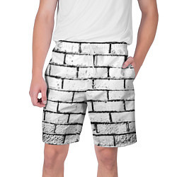 Шорты на шнурке мужские White wall, цвет: 3D-принт