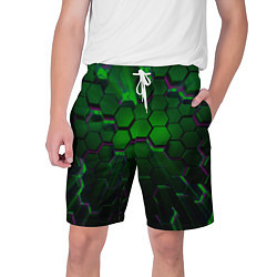 Шорты на шнурке мужские Зелёные соты, цвет: 3D-принт