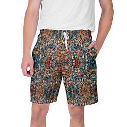 Шорты на шнурке мужские Каллиграфический паттерн, цвет: 3D-принт