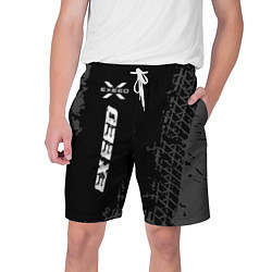 Мужские шорты Exeed speed на темном фоне со следами шин: по-верт