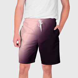 Шорты на шнурке мужские Градиент пыльно-розовый, цвет: 3D-принт