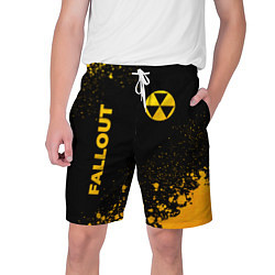 Шорты на шнурке мужские Fallout - gold gradient: надпись, символ, цвет: 3D-принт